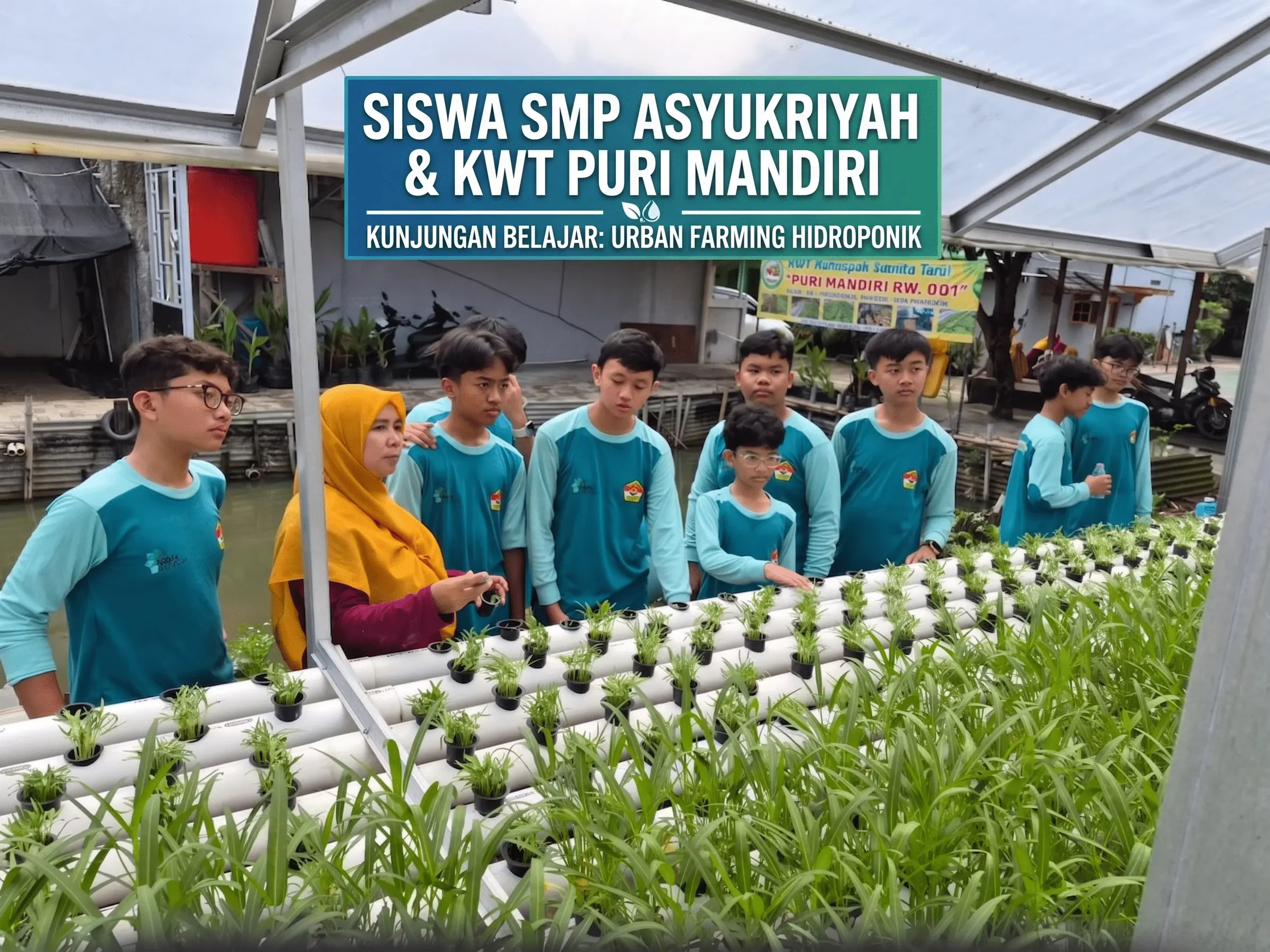 Menanam Masa Depan: Kunjungan SMP Asyukriyah ke Instalasi Hidroponik KWT